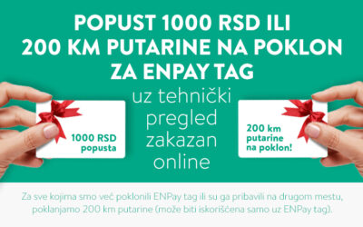 200 km putarine gratis ili popust 1000 din. uz online zakazani tehnički pregled